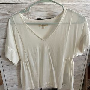 Madewell cute shirt never worn! white flowy short sleeve shirt! Size XS!